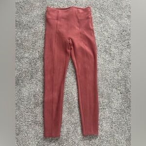 SPANX Ponte Leggings in Rose. Faux suede.